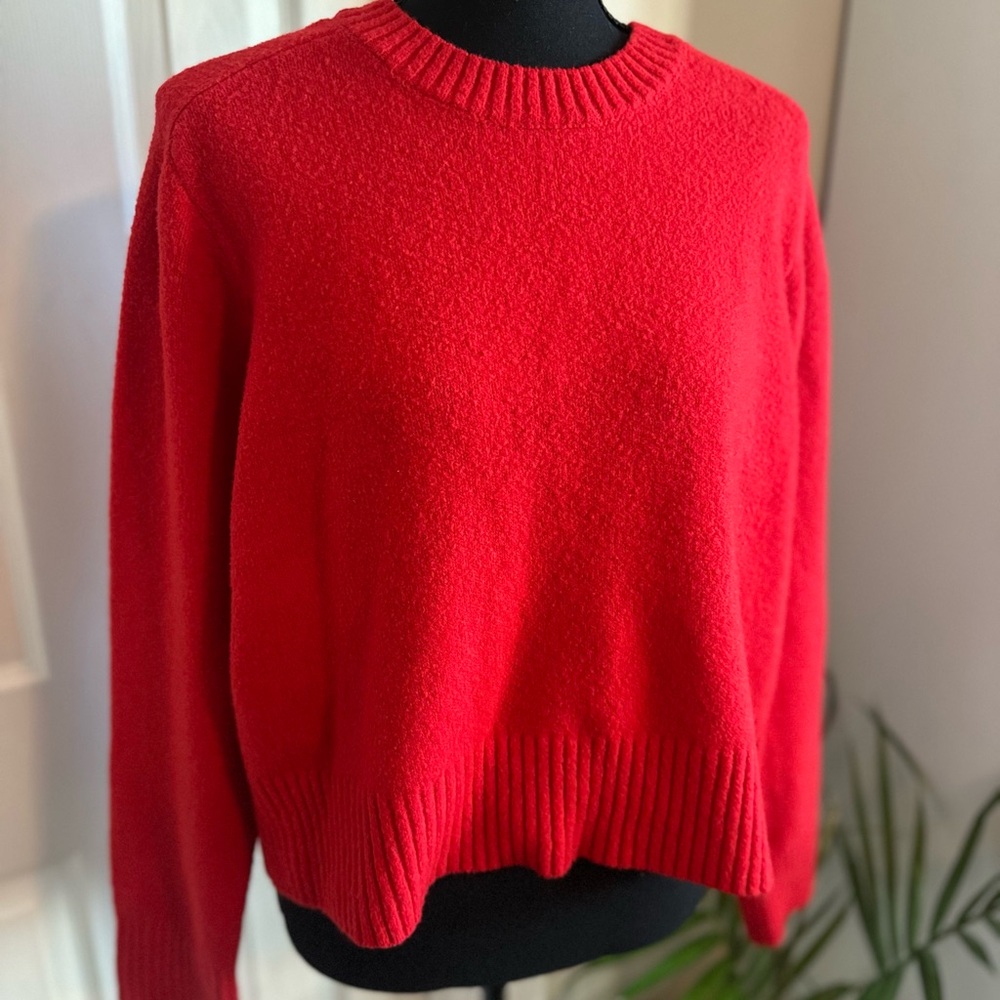 Universal Thread Red Crew Neck Sweater with Relaxed Fit